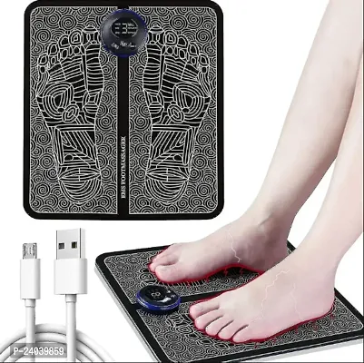 EMS Feet Massage Machine, Circulation Booster for feet and Legs, Folding Portable Massage Foot Mat USB Rechargeable