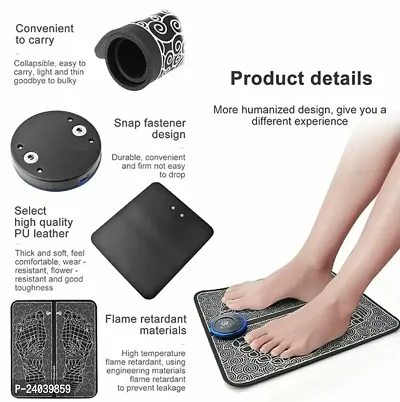 EMS Feet Massage Machine, Circulation Booster for feet and Legs, Folding Portable Massage Foot Mat USB Rechargeable-thumb3