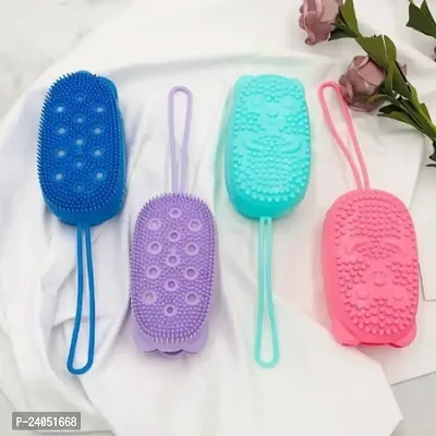 Silicone Soft Rubbing Massage Body Cleaner Brush, Pack of 1-Assorted