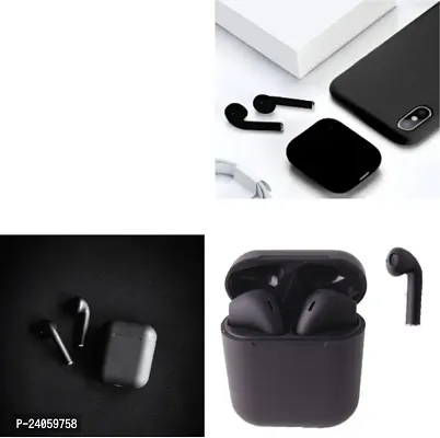 i12 Truly Wireless Bluetooth in Ear Earbuds with Mic pack of 1 Bluetooth Headset (Black, In the Ear)