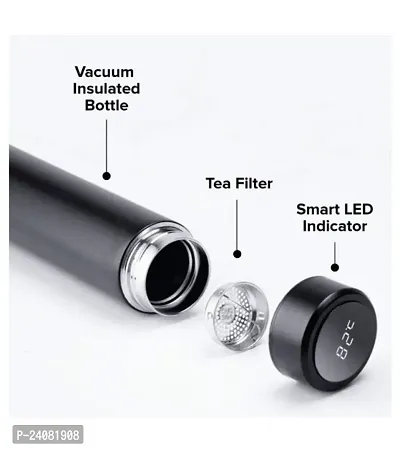 Hot  Cool Smart Vacuum Insulated Thermos Water Bottel With Smart LED Temperature Dispay || 304 Stainless Steel Perfect for Hot and Cold Drinks (Black 500 ml Bottle)-thumb4