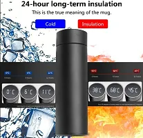 Smart Temperature Display LED Water Bottle| Temprature Indicator Water bottle For Hot  Cool |Water,Tea,coffee ( 500 ml Bottle ,Pack of 1, Black,Stainless Steel)-thumb1