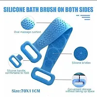 Bath Brush, Silicon Body Scrubber Back Scrubber Belt Soft Body Massage Cleaning Exfoliating Bath Brush-thumb3