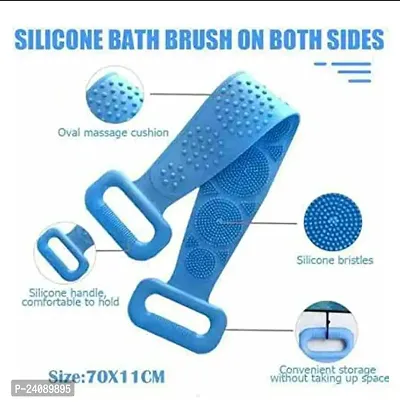 Bath Brush, Silicon Body Scrubber Back Scrubber Belt Soft Body Massage Cleaning Exfoliating Bath Brush-thumb4