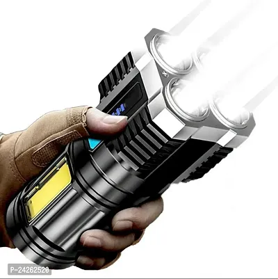 Rechargeable Torch Light | Safety Torch | Mini USB Torch | 4 Core Flashlight-thumb0