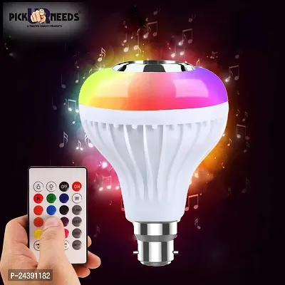 Modern Color changing LED Music Smart Bulb with Bluetooth Speaker DJ Lights with Remote Control (Multicolor)-thumb0