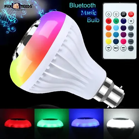 Modern Color changing LED Music Smart Bulb with Bluetooth Speaker DJ Lights with Remote Control (Multicolor)