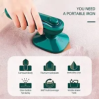 Portable Micro Steam Iron, Green Iron Handheld Garment Steamer, Dry' and Wet Wrinkles Removing Lightweight Steamer for Home Office,Fast Heat Mini Ironing Machine-thumb2