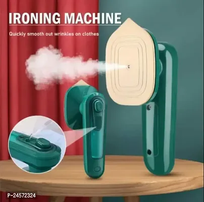Portable Mini Handheld Fabric Wrinkle Removing Ironing Machine for Travel 30 W Garment Steamer (Green)-thumb0