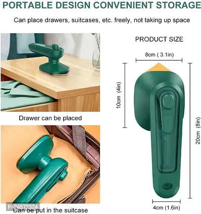 Portable Mini Handheld Fabric Wrinkle Removing Ironing Machine for Travel 30 W Garment Steamer (Green)-thumb3