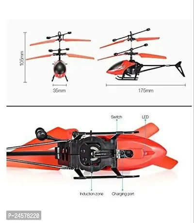Electronic Radio Remote Control Toy Charging Helicopter Toys with 3D Light Toys for Boys Multi Color for kidsplay-thumb2