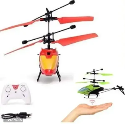 Galaxy Enterprises Exceed Remote Control and Hand Sensor Charging Helicopter Toys with 3D Light Toys for Boys Kids (Indoor Flying (Multicolour)-thumb0