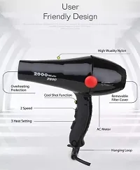 Choaba Hair Dryer (CHAOBA 2800) 2000 Watts for Hair Styling with Cool  Hot Air Flow Option (Black) Hair Dryer (2000W , Black)-thumb1