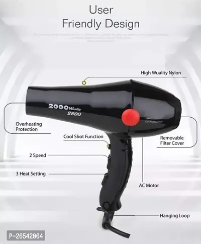 CHAOBA Professional 2000 Watts Professional Hair Dryer (Black)-thumb3