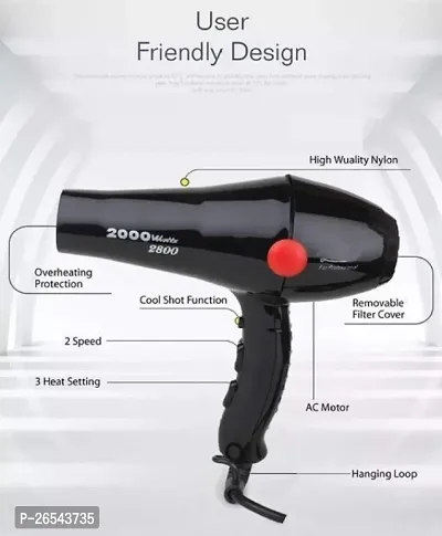 2000W Professional Hot and Cold Hair Dryers with 2 temperature and speed settings And Styling Nozzles, Hair Dryer For Men and Women-thumb4