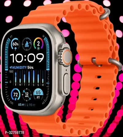 T800 Ultra Smart Watch 1.99 Series 8 HD Display - Campatible for Apple  Android -Bluetooth Call, Fitness Tracker, Voice Assistance (Orange)-thumb0