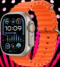 T800 Ultra Smart Watch 1.99 Series 8 HD Display - Campatible for Apple  Android -Bluetooth Call, Fitness Tracker, Voice Assistance (Orange)-thumb2