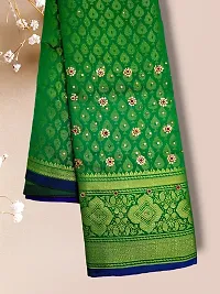 Stylish Art Silk Green Self Pattern Saree With Blouse Piece For Women-thumb2