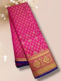 Stylish Art Silk Pink Self Pattern Saree With Blouse Piece For Women-thumb2