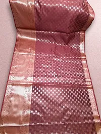 Stylish Art Silk Maroon Self Pattern Saree With Blouse Piece For Women-thumb1