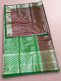 Stylish Art Silk Brown Self Pattern Saree With Blouse Piece For Women-thumb1