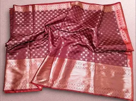 Stylish Art Silk Maroon Self Pattern Saree With Blouse Piece For Women-thumb2