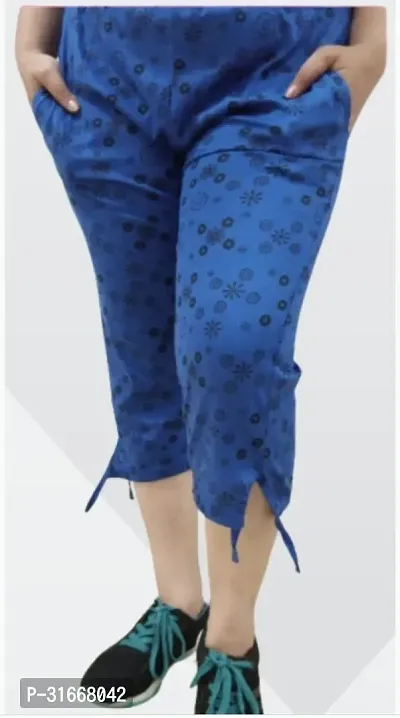 Elegant Cotton Printed Capris For Women-thumb0