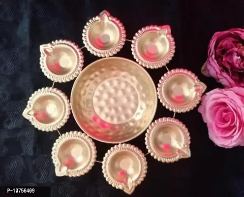 Diya Shape Flower Decorative Urli Bowl For Home ( 12 Inches)-thumb0