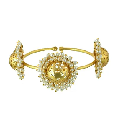 22k GOLD PLATED DESIGNER ANTIQUE SIZE ADJUSTABLE KADA BANGLE FOR WOMEN and GIRLS WEDDING PARTY KARWACHAUTH GIFT