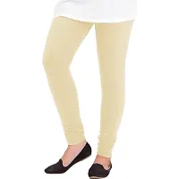 Fablab Woolen Leggings for Women for winter,warm bottom wear Combo Pack of 3 (Orange, Cream and Dark Green) - Free Size-thumb2