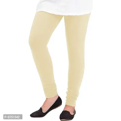 Fablab Woolen Leggings for Women for winter,warm bottom wear Combo Pack of 3 (Orange, Cream and Dark Green) - Free Size-thumb3