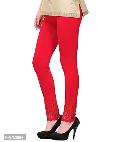 April Cornell Cotton Embroidered and Lace Leggings