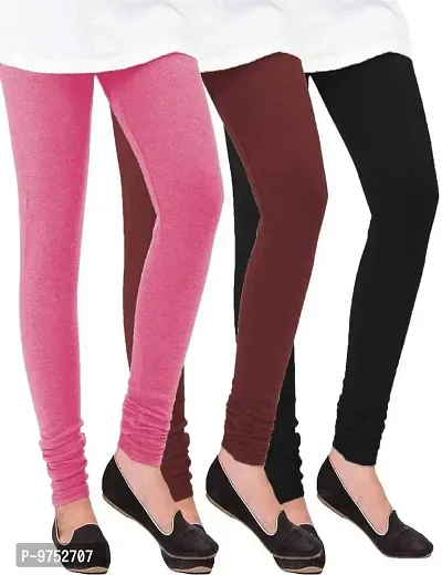 Fablab Woolen Leggings for Women winter bottom wear Combo Pack of 3 (Black, Maroon and Pink,Free Size)
