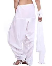 Fablab Women's Slim Fit, Tailored Fit Cotton Patiala Salwar (COTSAL3-38WBBe_White, Black, Beige_Free Size)-thumb1