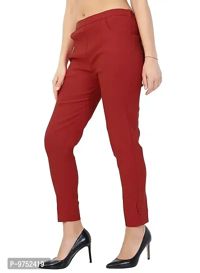 Buy Vasavi Women Brown Slim fit Cigarette pants Online at Low Prices in  India - Paytmmall.com