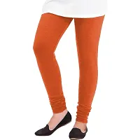 Fablab Woolen Leggings for Women for winter,warm bottom wear Combo Pack of 3 (Orange, Cream and Dark Green) - Free Size-thumb1
