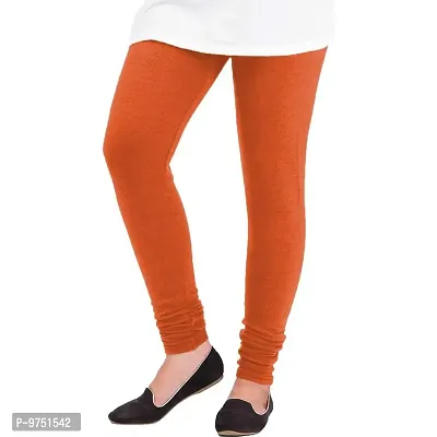 Fablab Woolen Leggings for Women for winter,warm bottom wear Combo Pack of 3 (Orange, Cream and Dark Green) - Free Size-thumb2
