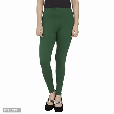 Fablab Women's Cotton Lycra Ankle Length Leggings (ALLCLS-160-10-3BWGRPOMYBlBe,Free Size,BlackWhiteGreenRedPinkOrangeMaroonYellowBlueBegie.)-thumb2