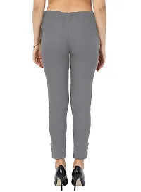 Fablab Women?s Cotton Lycra LumLum Stretchable Slim Fit Cigarette Pants Pack of 1 (LUM1GREY_XXL,Grey,Size-XXL).-thumb2