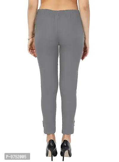 Fablab Women?s Cotton Lycra LumLum Stretchable Slim Fit Cigarette Pants Pack of 1 (LUM1GREY_XXL,Grey,Size-XXL).-thumb3