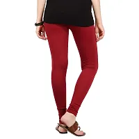 Fablab Women's Slim Fit Cotton Leggings (Leggings-3-Black,Mehandi,Maroon_Black, Mehandi, Maroon_Free Size)-thumb3