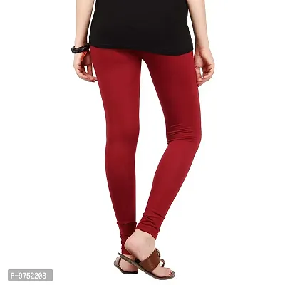 Fablab Women's Slim Fit Cotton Leggings (Leggings-3-Black,Mehandi,Maroon_Black, Mehandi, Maroon_Free Size)-thumb4