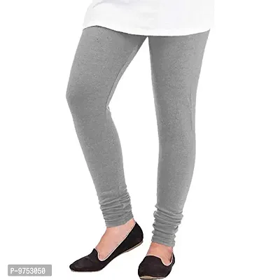 Fablab Women's Wollen Leggings for Winter wear Combo Pack of-1 (Woolen Leggings-1-Lgr,LightGray,Waist Size 28 Inch to 34"")