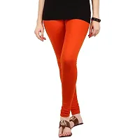 Fablab Cotton Lycra Churidar Leggings(FLCLCOMBO2PO,Pink, Orange,Free Size) Combo Pack of 2-thumb2