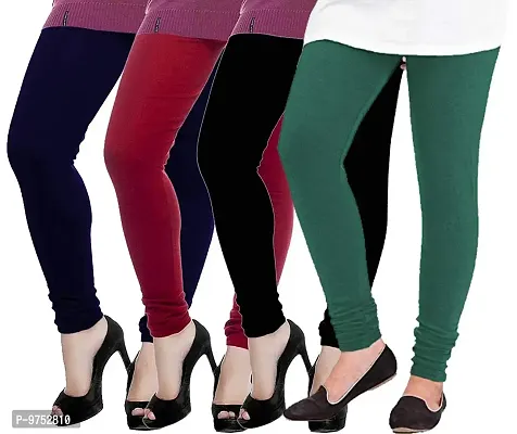 Fablab Women's Slim Fit Wool, Lycra Leggings (Woolen Leggi-4-BMNbDgrey_Black, Maroon, Navy Blue, Dark Grey_Free Size)-thumb0