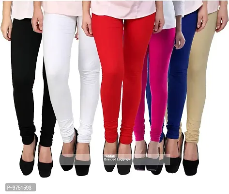 Buy Fablab Women's Cotton Lycra Ankle Length Leggings Combo Pack