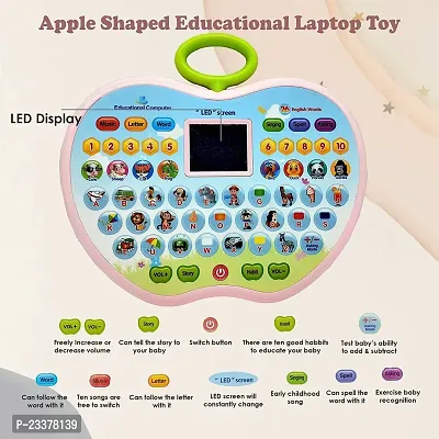 Educational Computer Toy for Kids, Apple Shape Electronic Baby Laptop Toy for Children Multifunctional Musical Learning Laptop Toy for Kids-thumb3