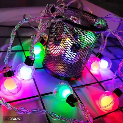 DECOVAA Double Glass Ball Decorative String Lights with 14 Led for Home Decoration Crystal Ball Waterproof Multicolor Fairy Lights for Diwali, Garden, Christmas, Navratri Lights (5 Meter)-thumb2