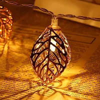 DECOVAA Premium Golden Metal Leaf String Light 14 Led for Decoration Lights LED Metal Leaves String Light for Wall Decoration for Diwali, Christmas, Wedding, Party, Home-thumb2