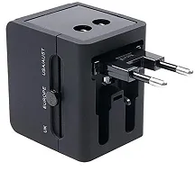 EYUVAA LABEL International Travel Adapter with Dual USB Charger Ports Worldwide Charger Power Plug for Mobile Phone, Laptop, Camera & Tablet Travelers to The US, Europe, UK & More (Black)-thumb3